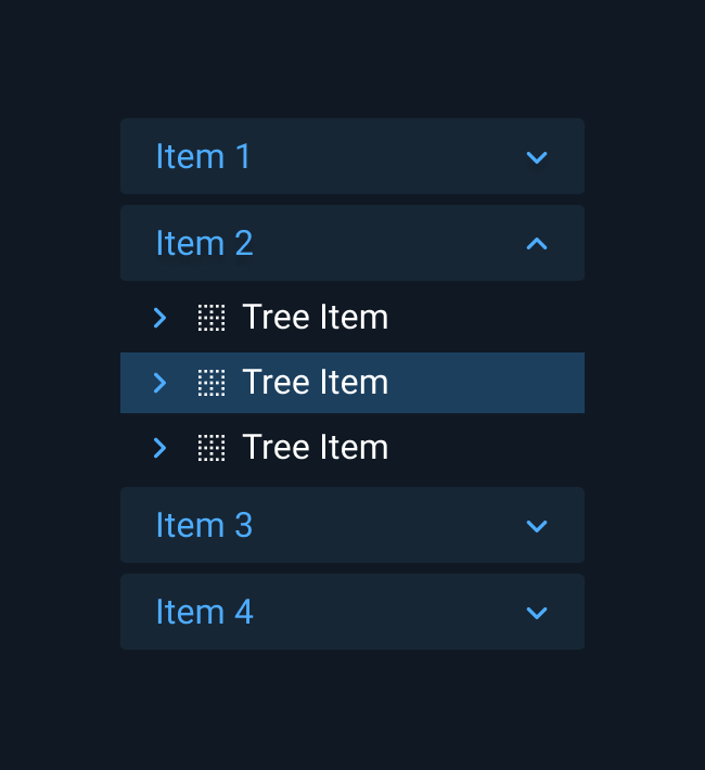 Accordions can be used for displaying user controls.