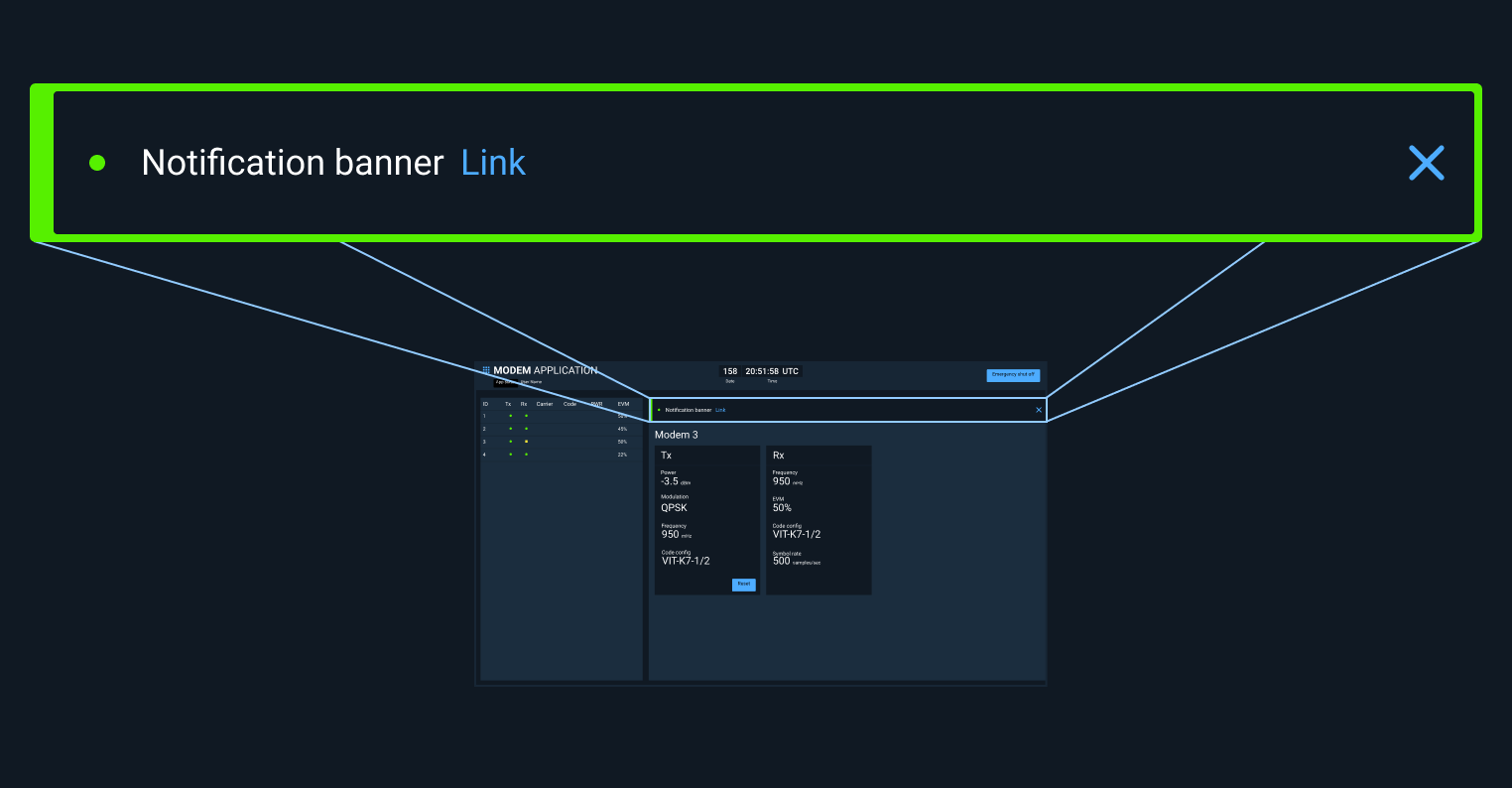 Notification symbols example.