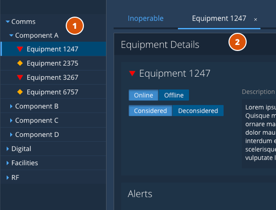 GRM Equipment Manager Navigation Tree